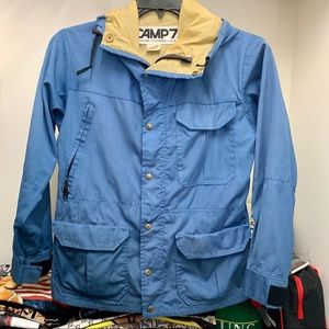 Vintage 70s Camp 7 Blue Heavy Nylon Hood Jacket S
